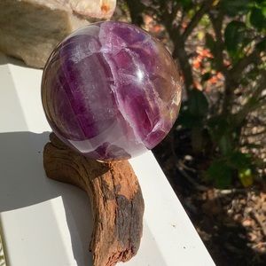 320g FLUORITE SPHERE & STAND